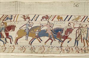 The Normans Fight and Kill Those Who Were with King Harold, Bayeux Tapestry by Unbekannt Unbekannt